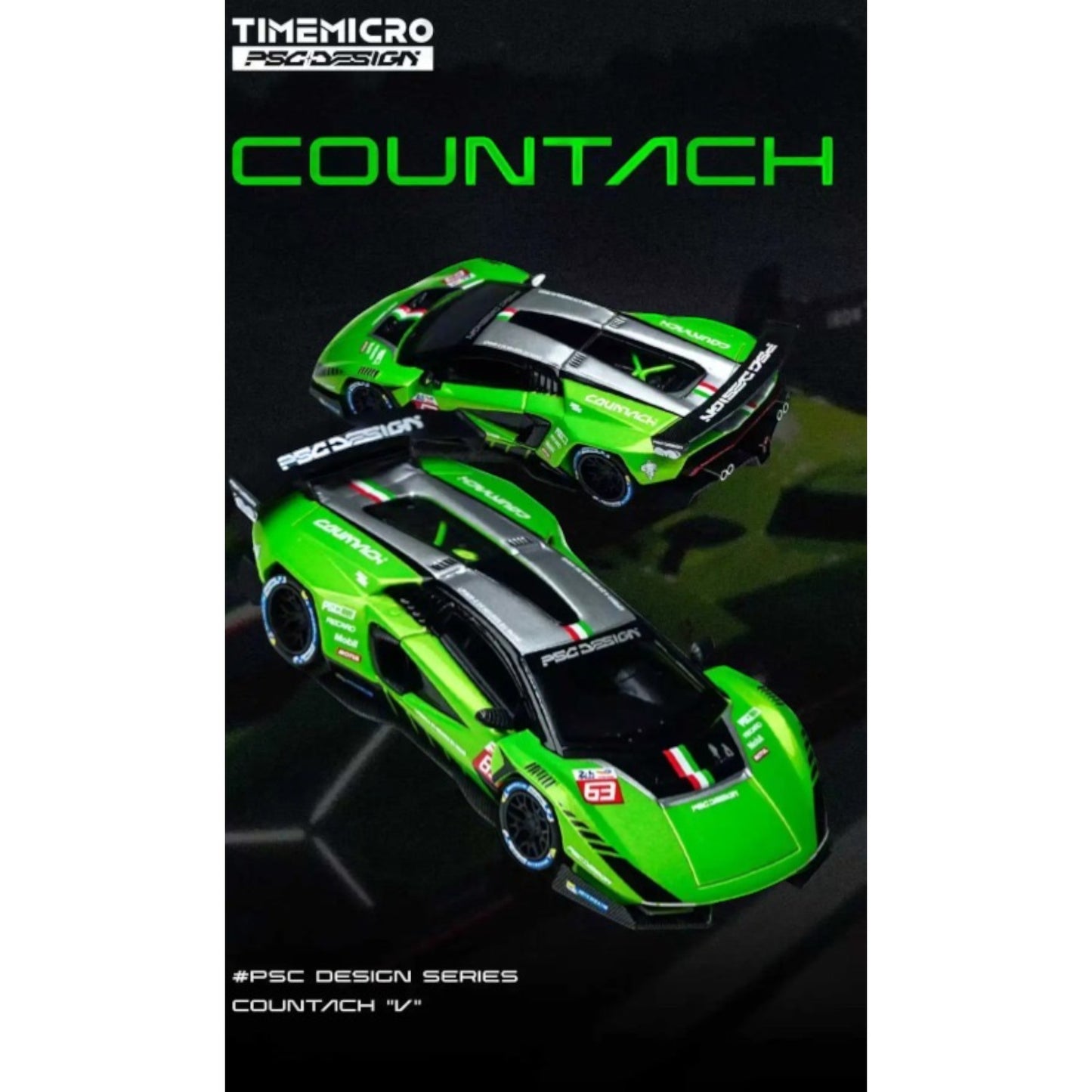 Time Micro x PSC Design - Pre-Order - Countach "V" Metallic Green- TM647706