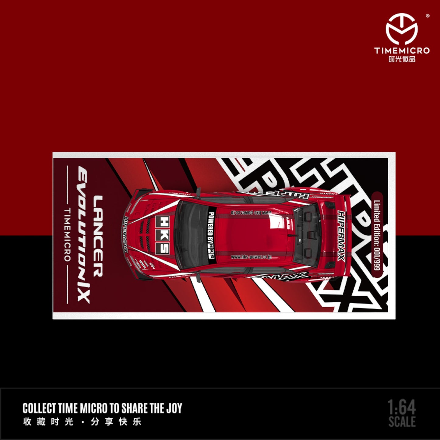 TimeMicro - Pre-Order - Mitsubishi Lancer EVO 9th Gen. Hipermax Metallic red - TM800209