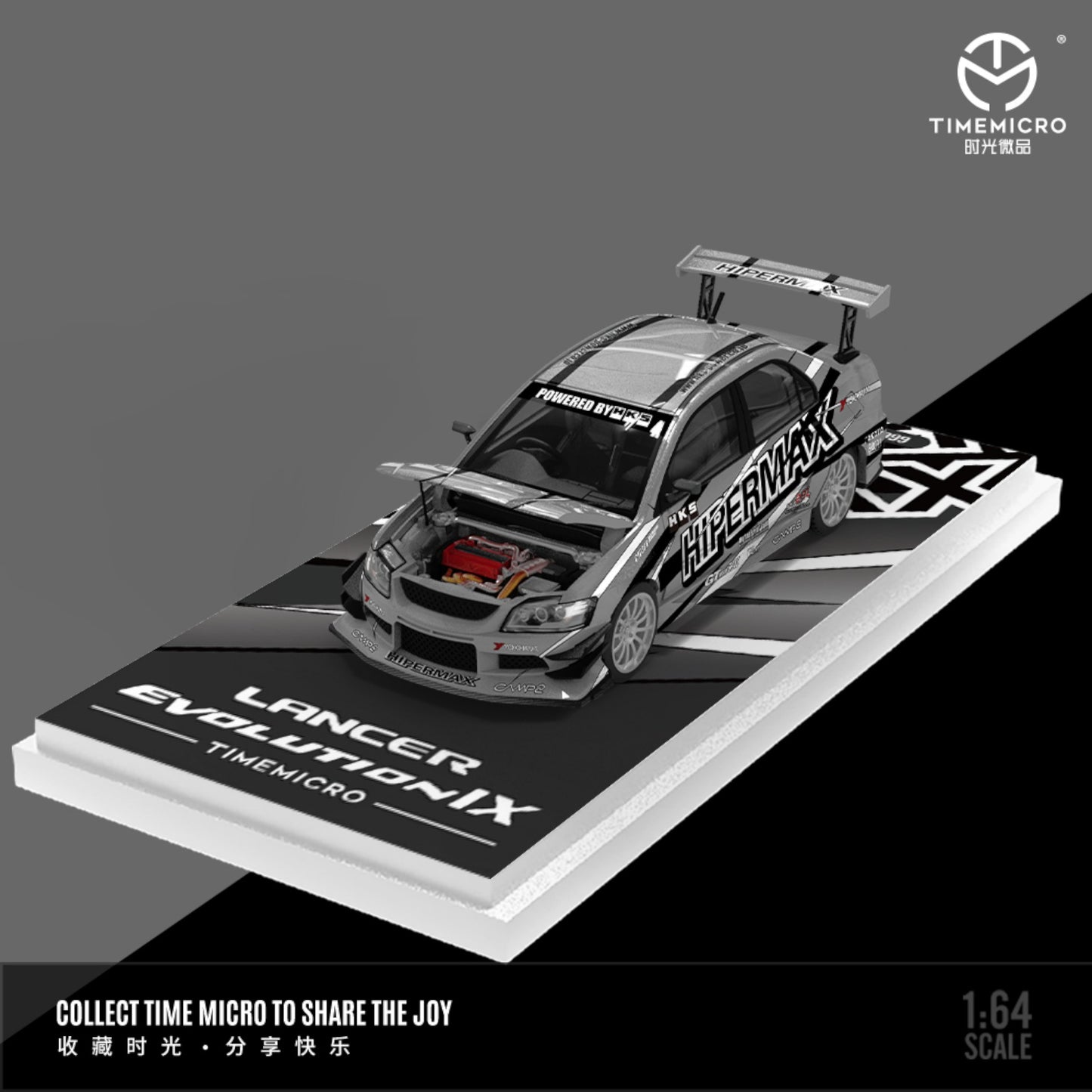 TimeMicro - Pre-Order - Mitsubishi Lancer EVO 9th Gen. Hipermax Metallic silver - TM800210