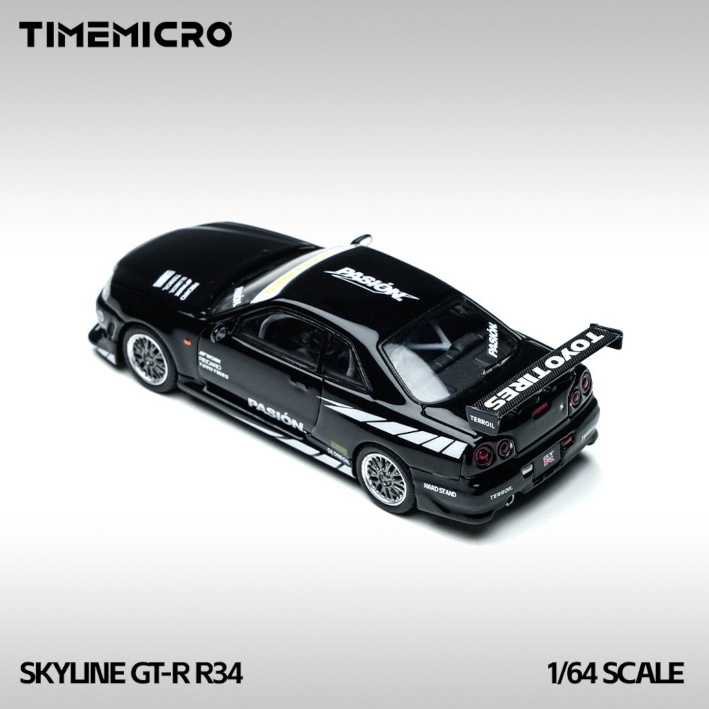 TimeMicro - Pre-Order - Nissan Skyline GT-R R34 - "Black Street" - TM800504