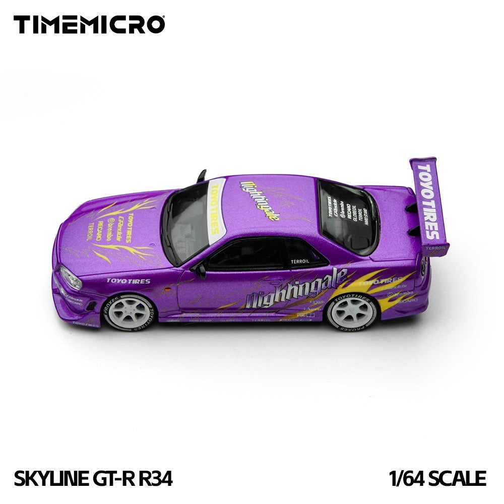 TimeMicro - Pre-Order - Nissan Skyline GT-R R34 Flame, Purple - TM800506