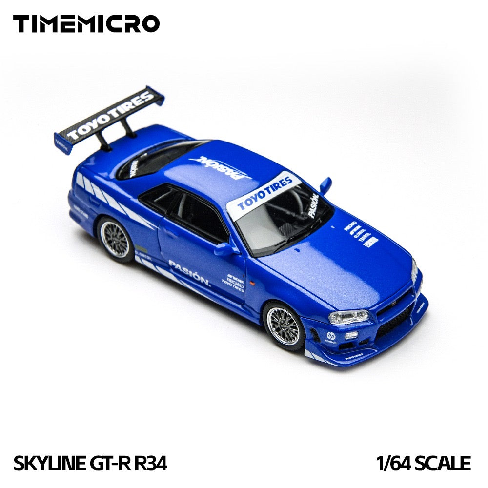 TimeMicro - Pre-Order - Nissan Skyline GT-R (R34) "Passion Blue" - TM800507