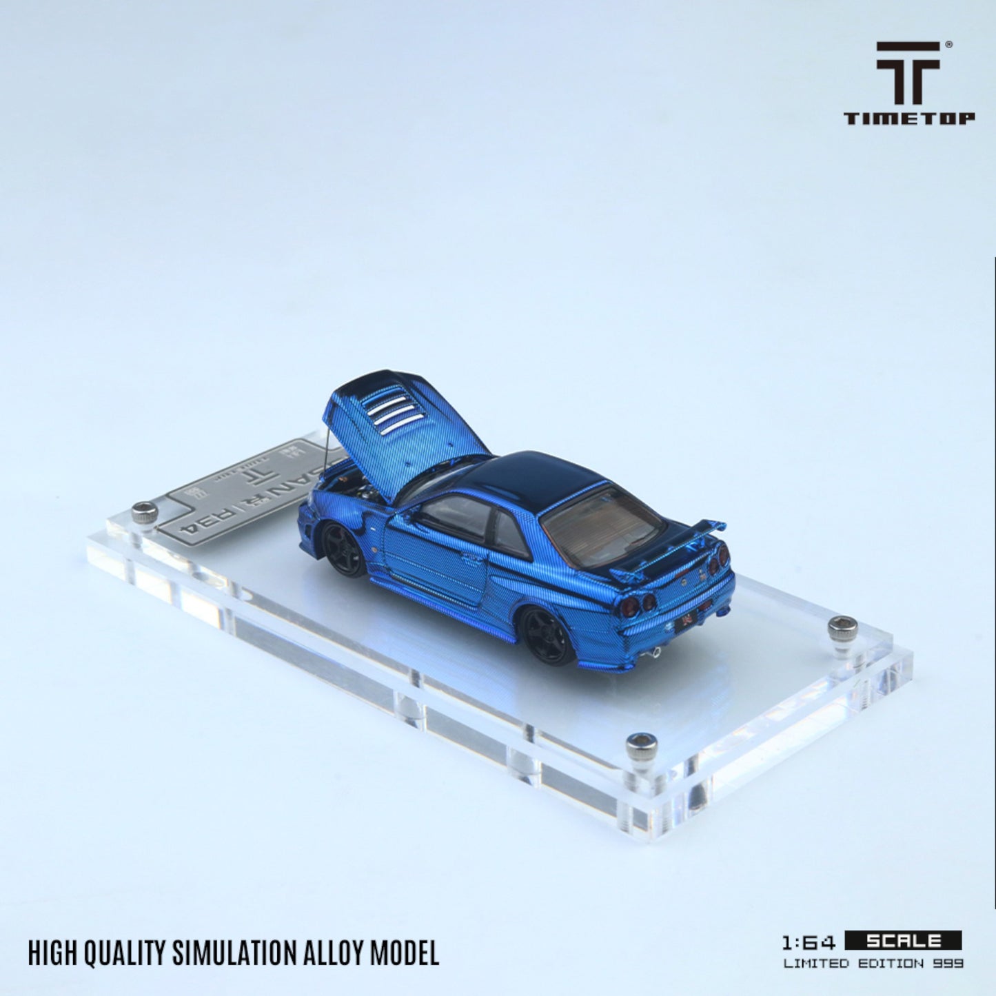 TimeTop - Pre-Order - Nissan Skyline GT-R (R34) - Galvanik Blue Carbon - Boxset - TT643437