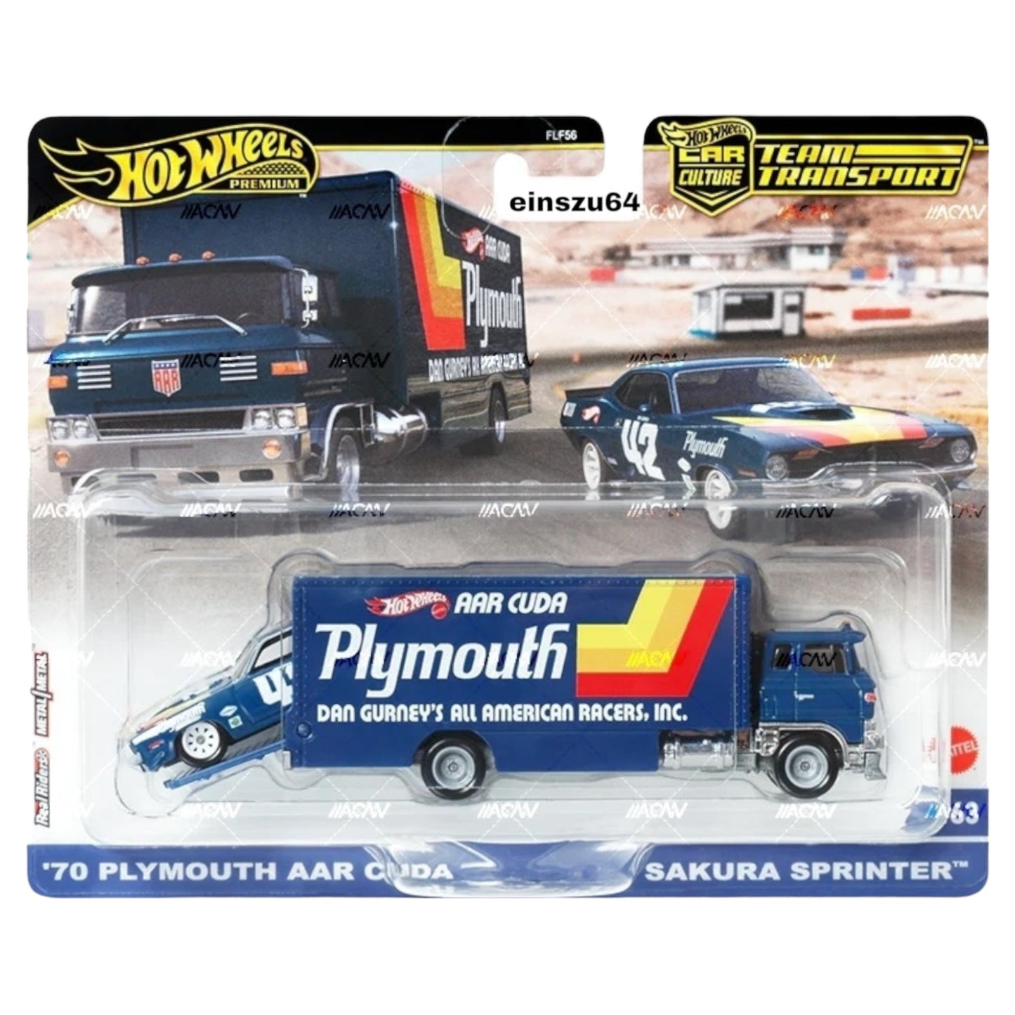 Hot Wheels 2024 - Team Transport - '70 Plymouth AAR Cuda with Sakura Sprinter - HRV38 -#63