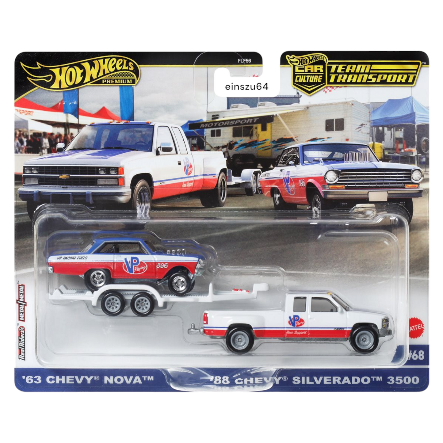 Hot Wheels 2024 - Team Transport - ´63 Chevy Nova & ´88 Chevy Silverado 3500 - HRV42 - #68