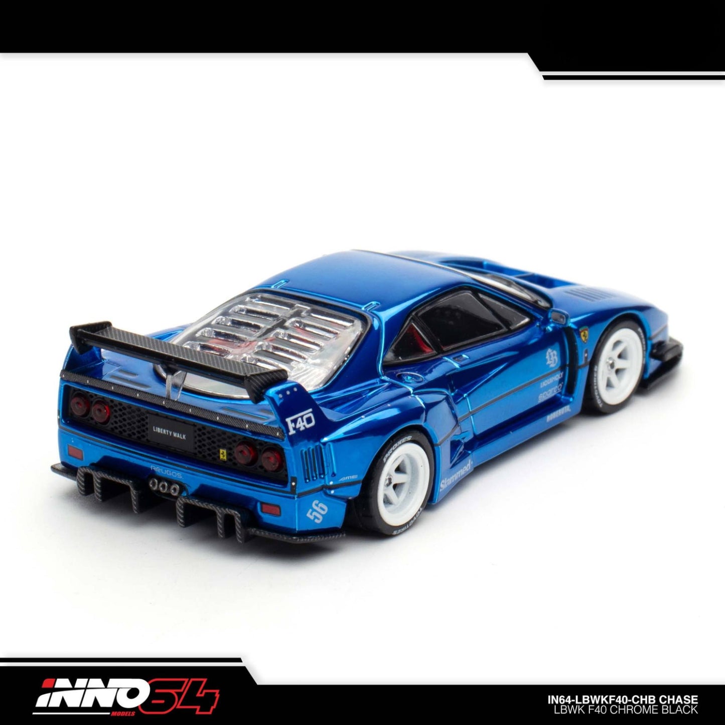 INNO64 - LBWK Ferrari F40 Chrome Black - IN64-LBWKF40-CHB - Chase Car