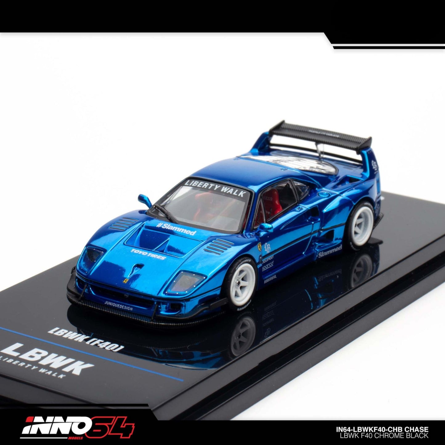 INNO64 - LBWK Ferrari F40 Chrome Black - IN64-LBWKF40-CHB - Chase Car