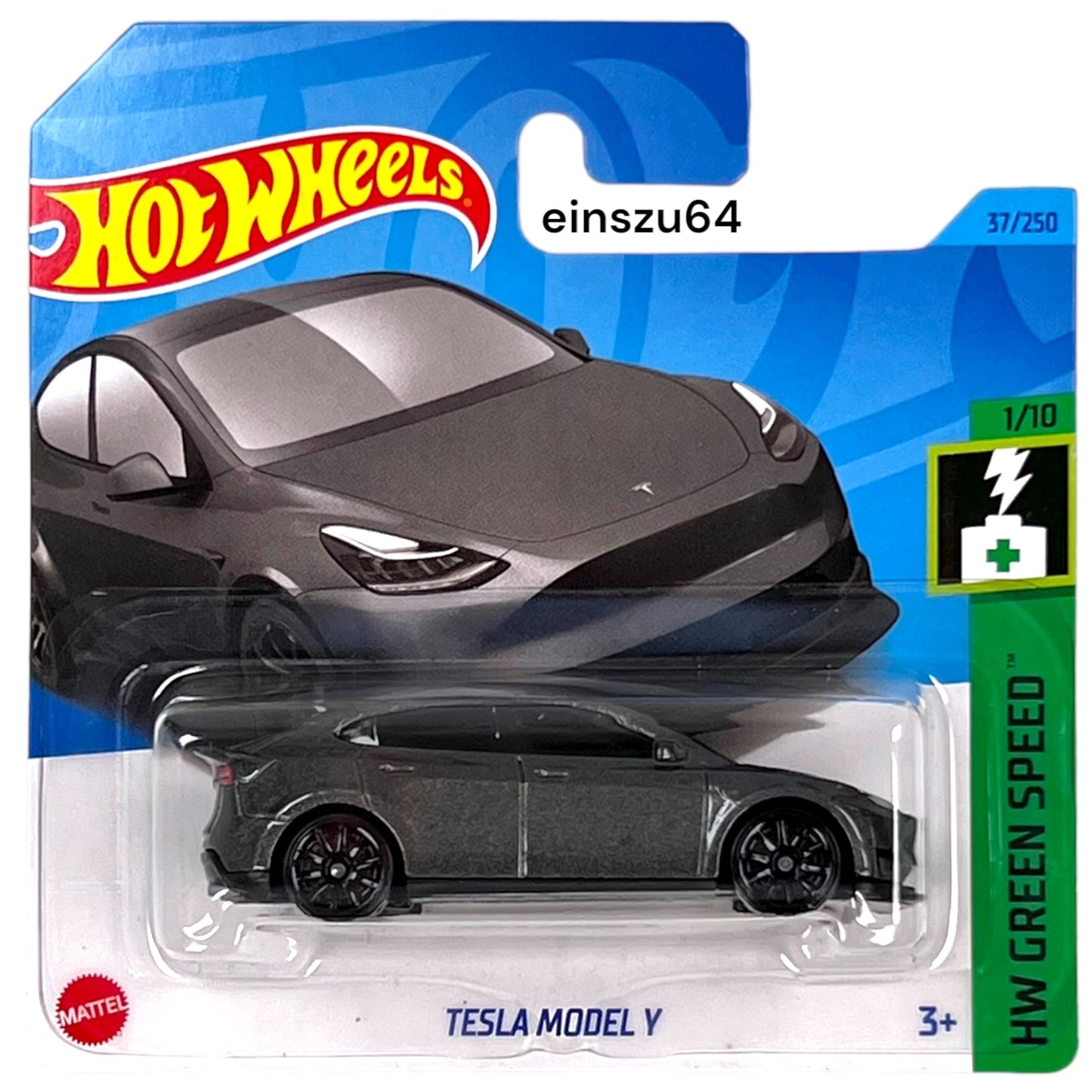 Hot Wheels 2023 - Tesla Model Y - Green Speed 1/10 - HKK20 - 37/250 - 1:64