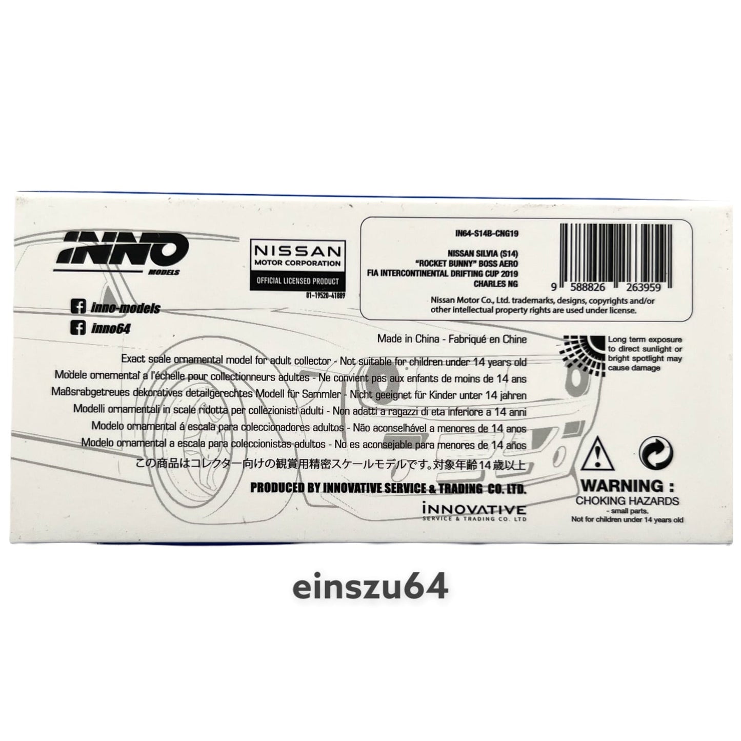 INNO64 - Nissan Silvia S14 Boss Fia Intercontinental - IN64-S14B-CNG19 - 1:64