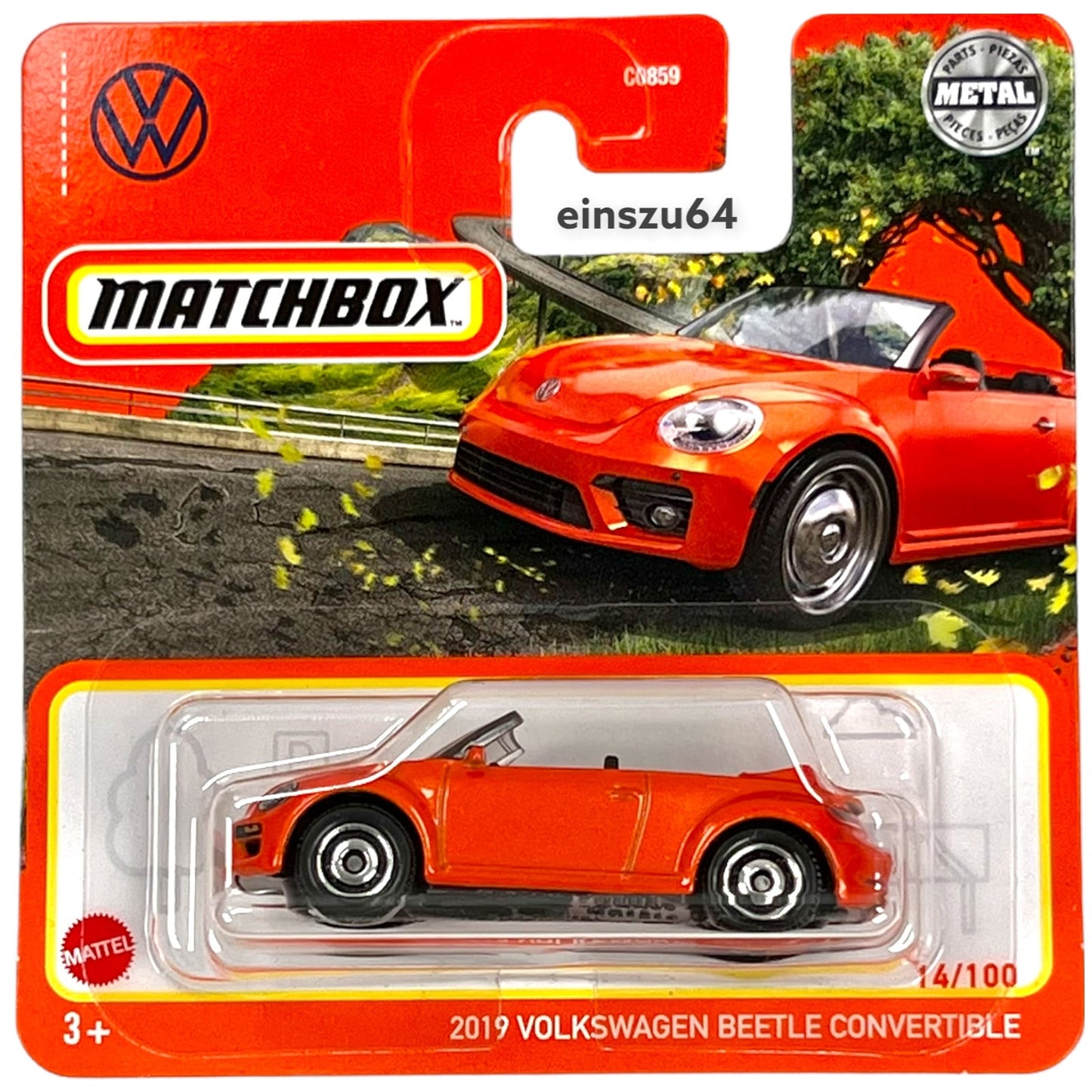 Matchbox 2021 - 2019 Volkswagen Beetle Covertible - HFR73 - 14/100 - 1:64