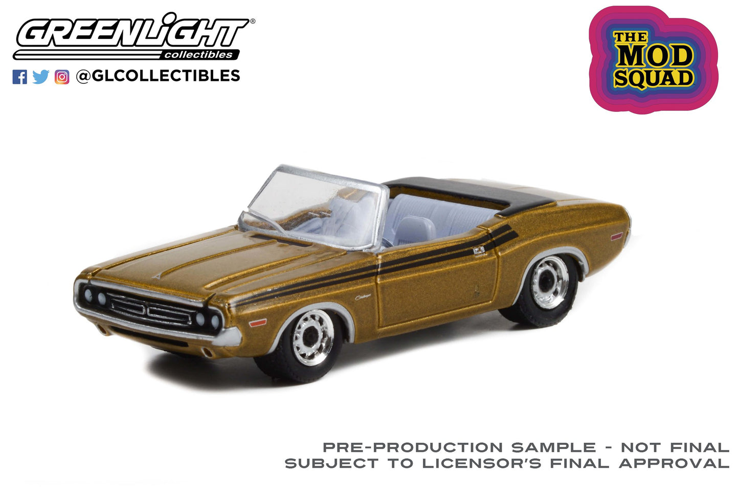 Greenlight - 1971 Dodge Challenger 340 - The Mod Squad - 44940-A -1:64 Hollywood