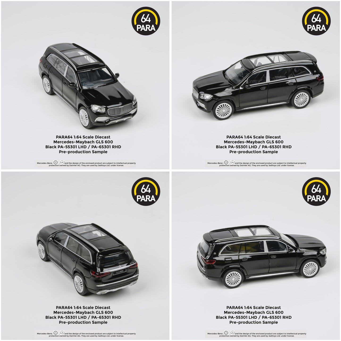 Para64 - 2020 Mercedes Maybach GLS - black - PA-55301 (LHD) - 1:64