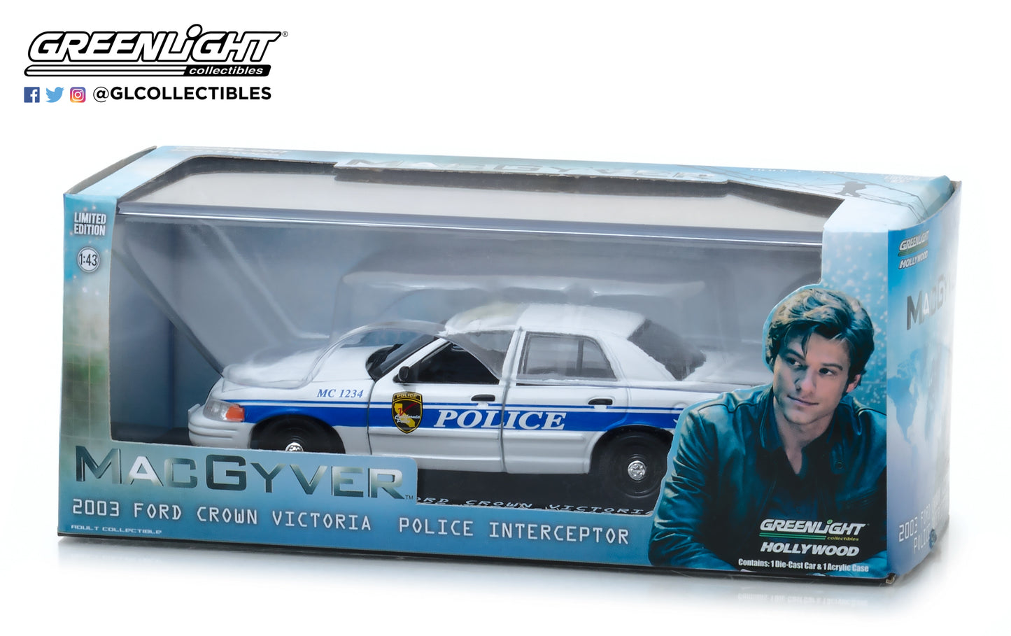 Greenlight - 2003 Ford Crown Victoria Police Interceptor MacGyver - 86520 - 1:43