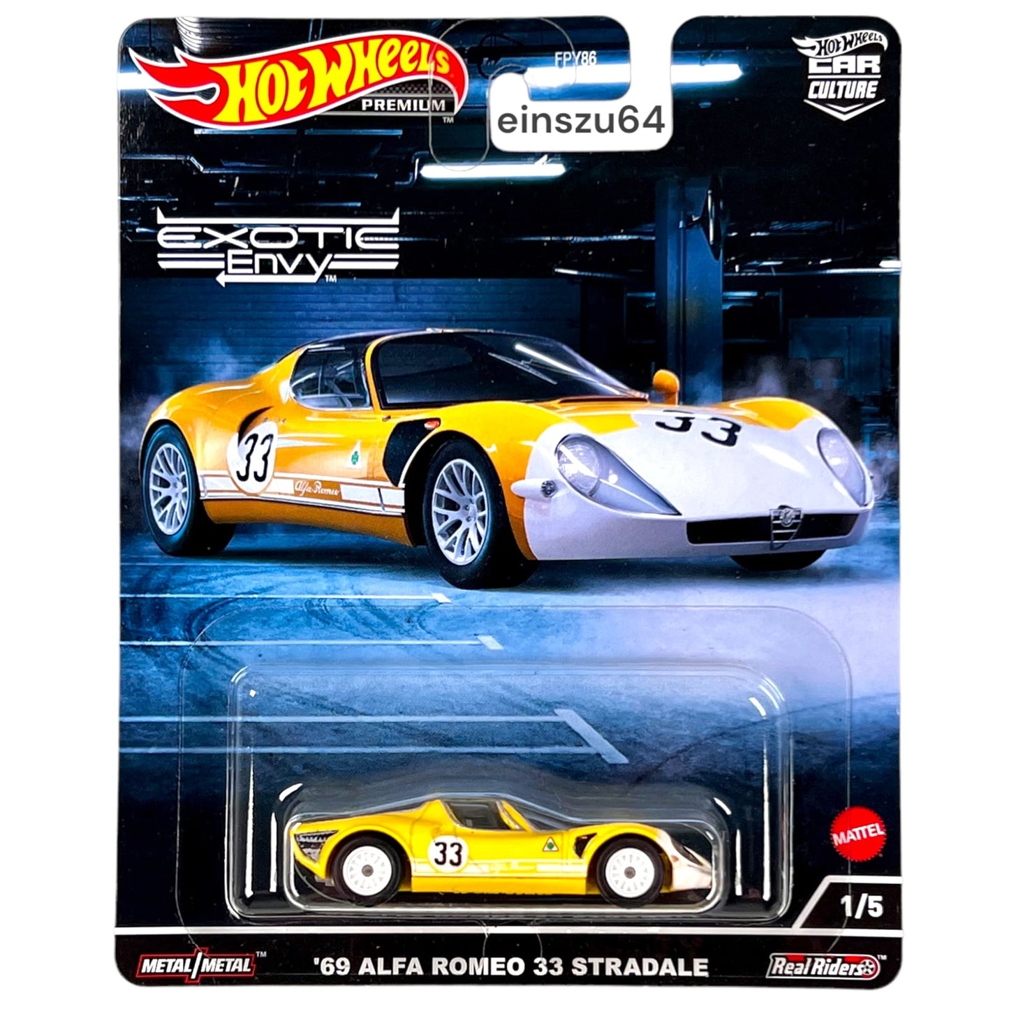 Hot Wheels 2022 - Exotic Envy - 1969 Alfa Romeo 33 Stradale #33 - HCJ91 - 1:64