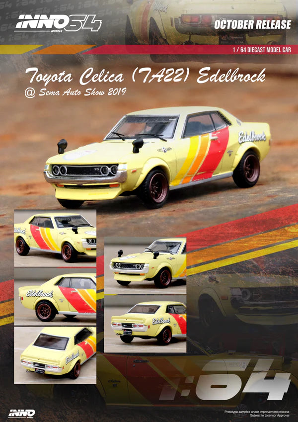 INNO64 - 2019 Toyota Celica 1600GT TA22 *Edelbrock* - IN64-1600GT-SEMA19 - 1:64