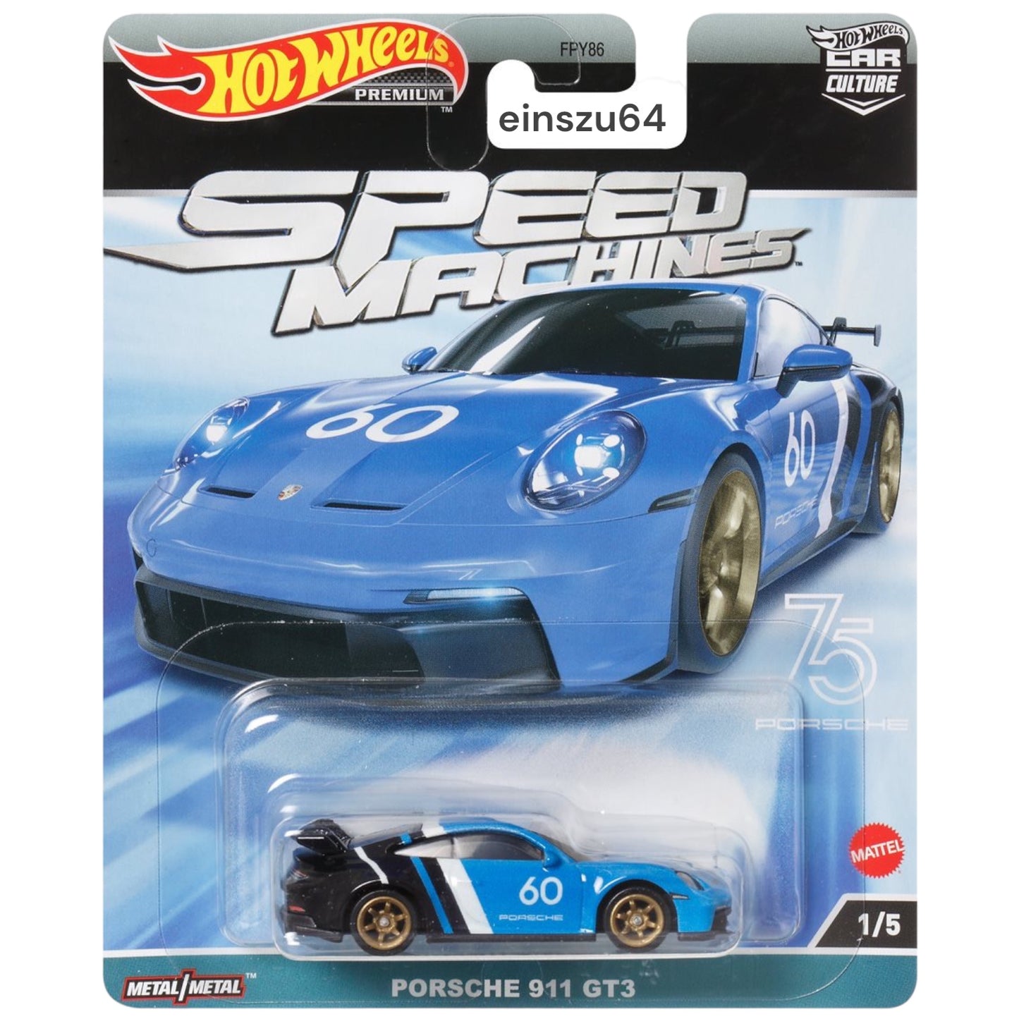Hot Wheels 2023 - Speed Machines - Porsche 911 GT3 - HKC44 - 1:64 - Car Culture