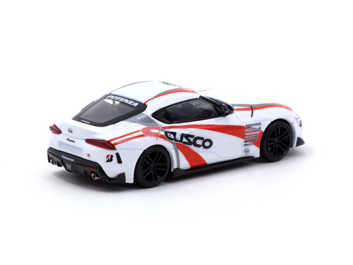 Tarmac Works x Kyosho - Toyota GR Supra *CUSCO*, white/red - 1:64 - T64-K002-CUS