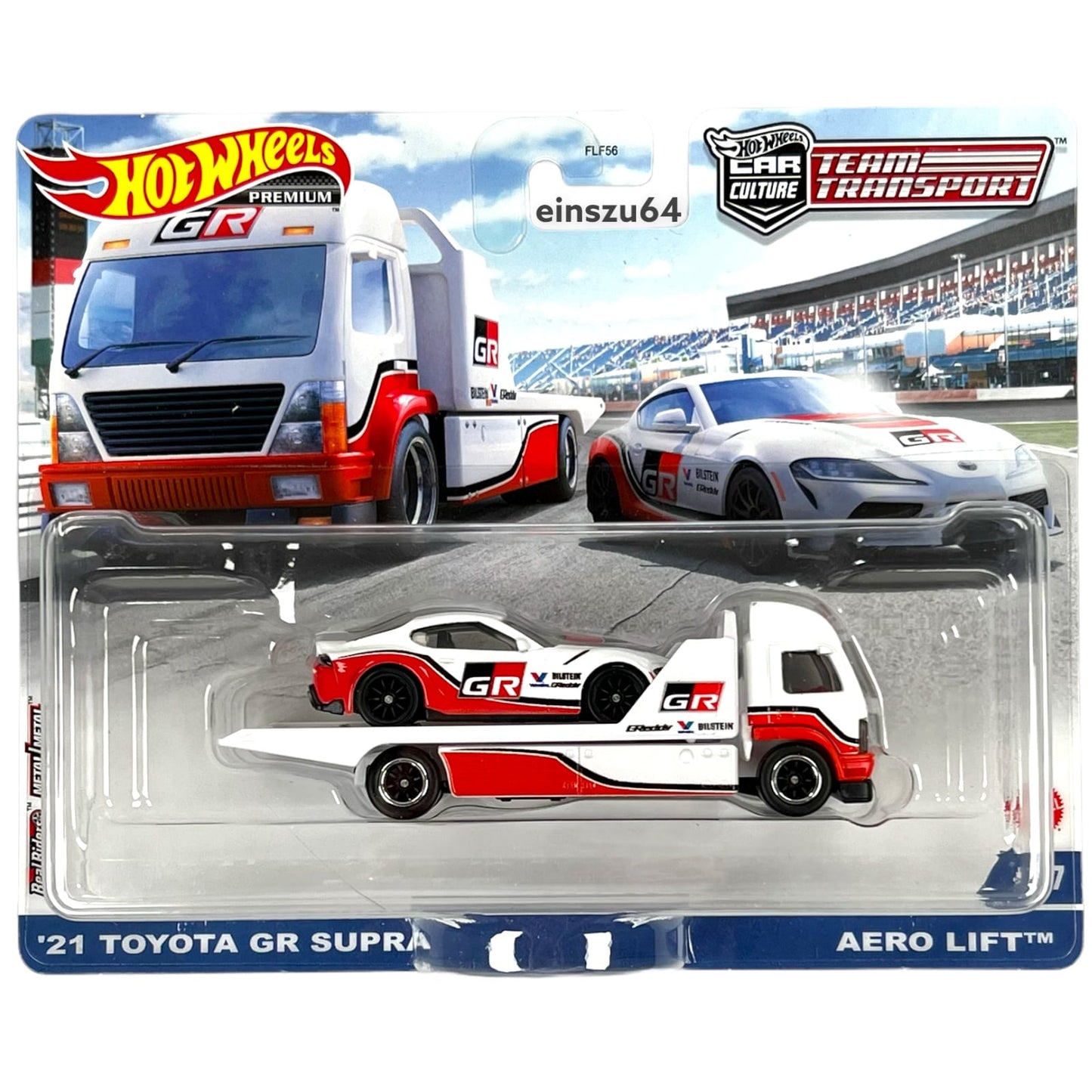 Hot Wheels 2021 - Team Transport - '21 Toyota GR Supra + Aero Lift - #37 - GRK65 - 1:64