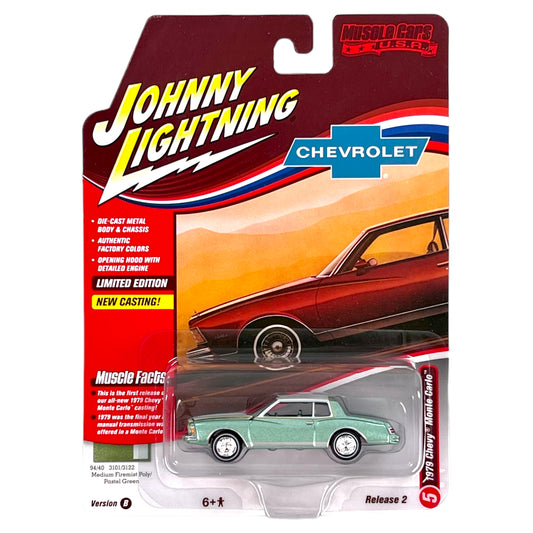 Johnny Lightning - Muscle Cars - 1979 Chevrolet Monte Carlo, Medium Green - 1:64