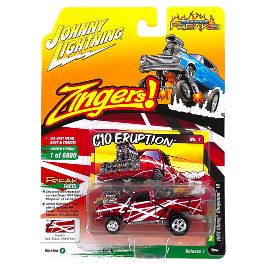 Johnny Lightning - Street Freaks - 1973 Chevrolet Cheyenne 10 Step Side (Zinger), gloss red - 1:64