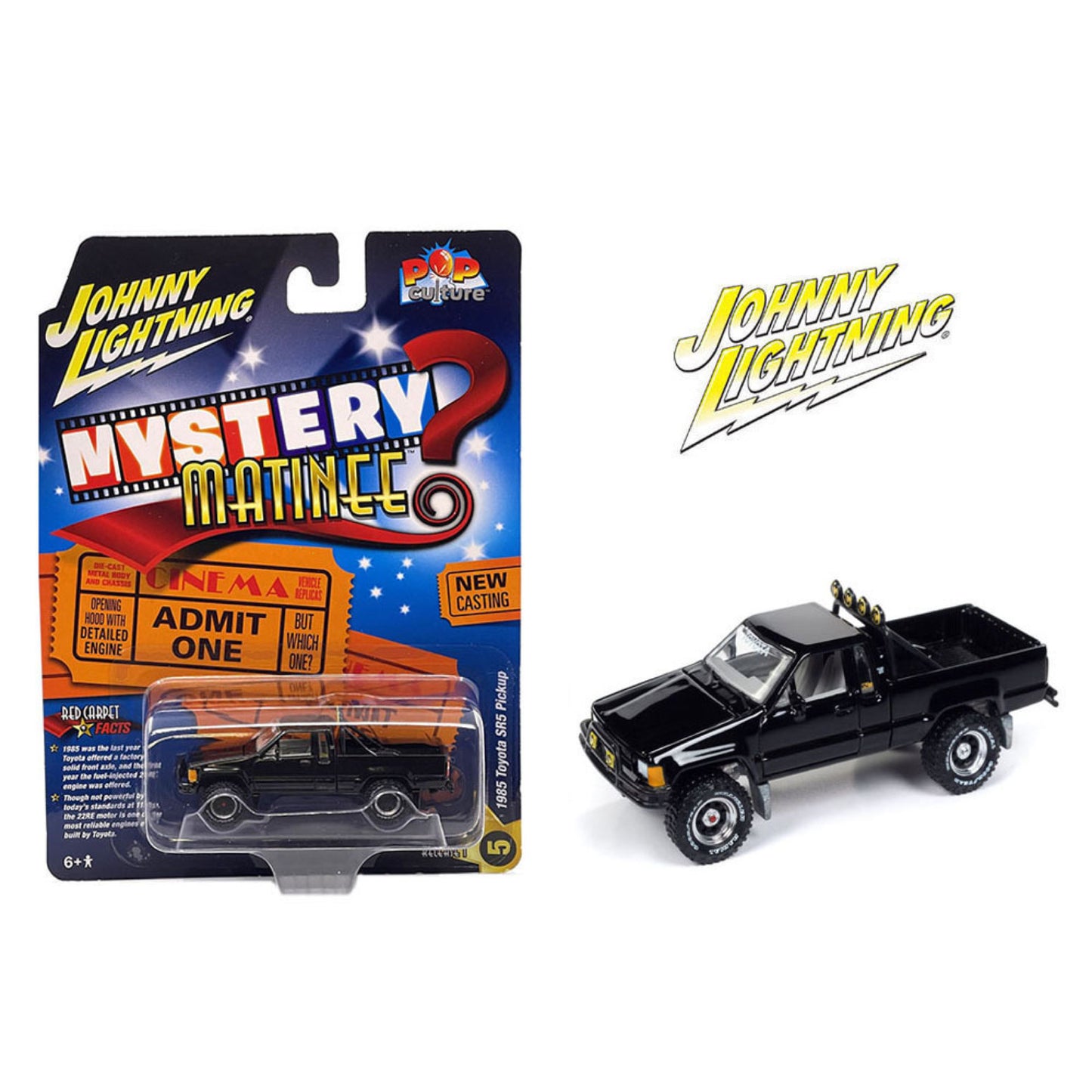 Johnny Lightning - 1985 Toyota SR5 Pickup *Mystery Matinee*, black - 1:64 - JLSP374