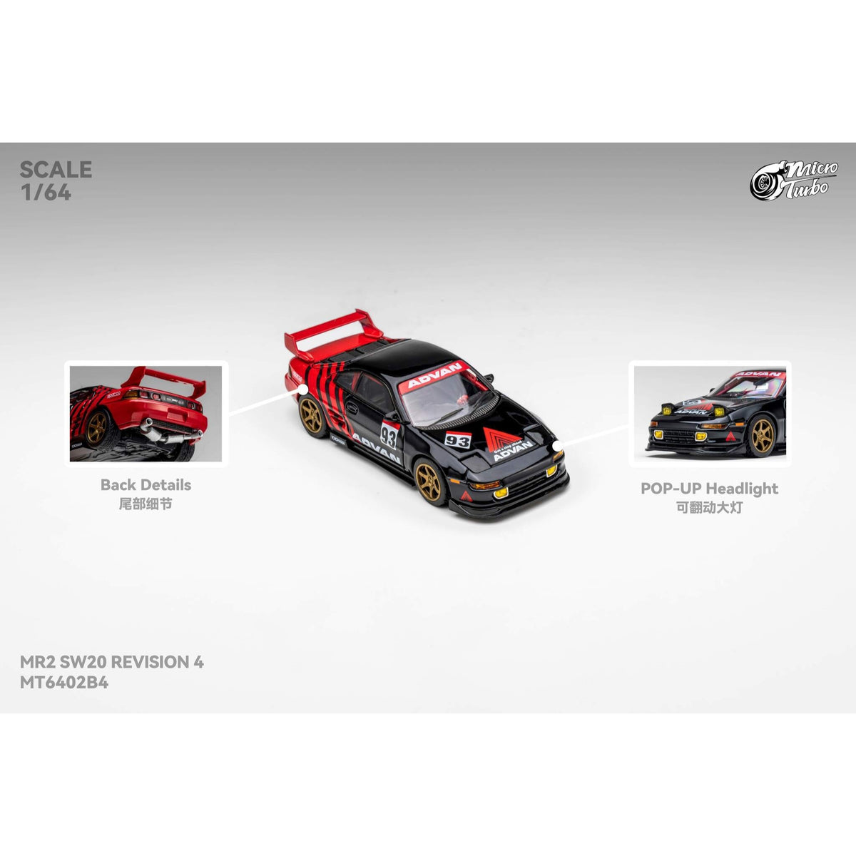 MicroTurbo - Pre-Order - Custom Toyota MR2 - Advan - MT6402B4