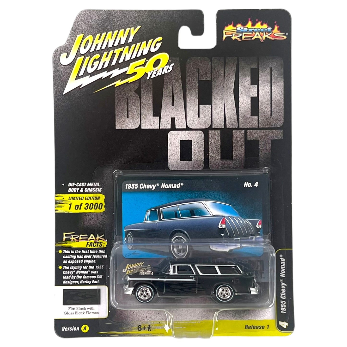 Johnny Lightning - Street Freaks - 1955 Chevrolet Nomad (Blacked Out) - 1:64