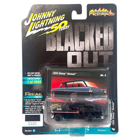 Johnny Lightning - Street Freaks - 1955 Chevrolet Nomad (Blacked Out) red - 1:64