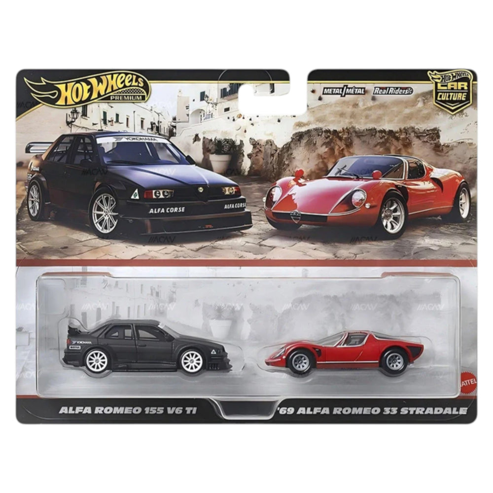 Hot Wheels 2025 - Pre-Order - 2-Pack - Alfa Romeo 155 V6 Ti & Alfa Romeo 33 Stradale - JBK95