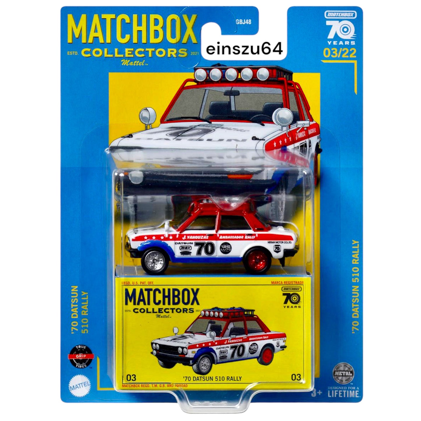 Matchbox Collectors 2023 - 1970 Datsun 510 Rally - HLJ58 - 1:64