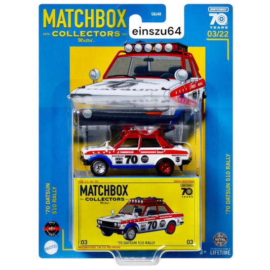 Matchbox Collectors 2023 - 1970 Datsun 510 Rally - HLJ58 - 1:64