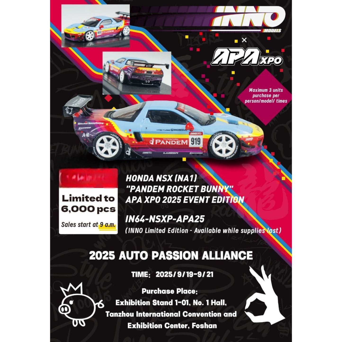 INNO64 - Honda NSX (NA1) Pandem Rocket Bunny - APA XPO 2025 Event Edition - IN64-NSXP-APA25