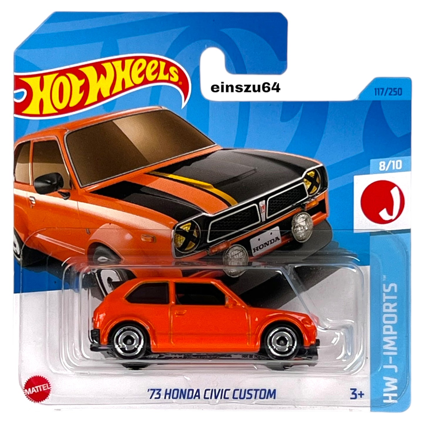 Hot Wheels 2023 - ´73 Honda Civic Custom  - J-Imports 8/10 - HKK67 - 117/250 - 1:64