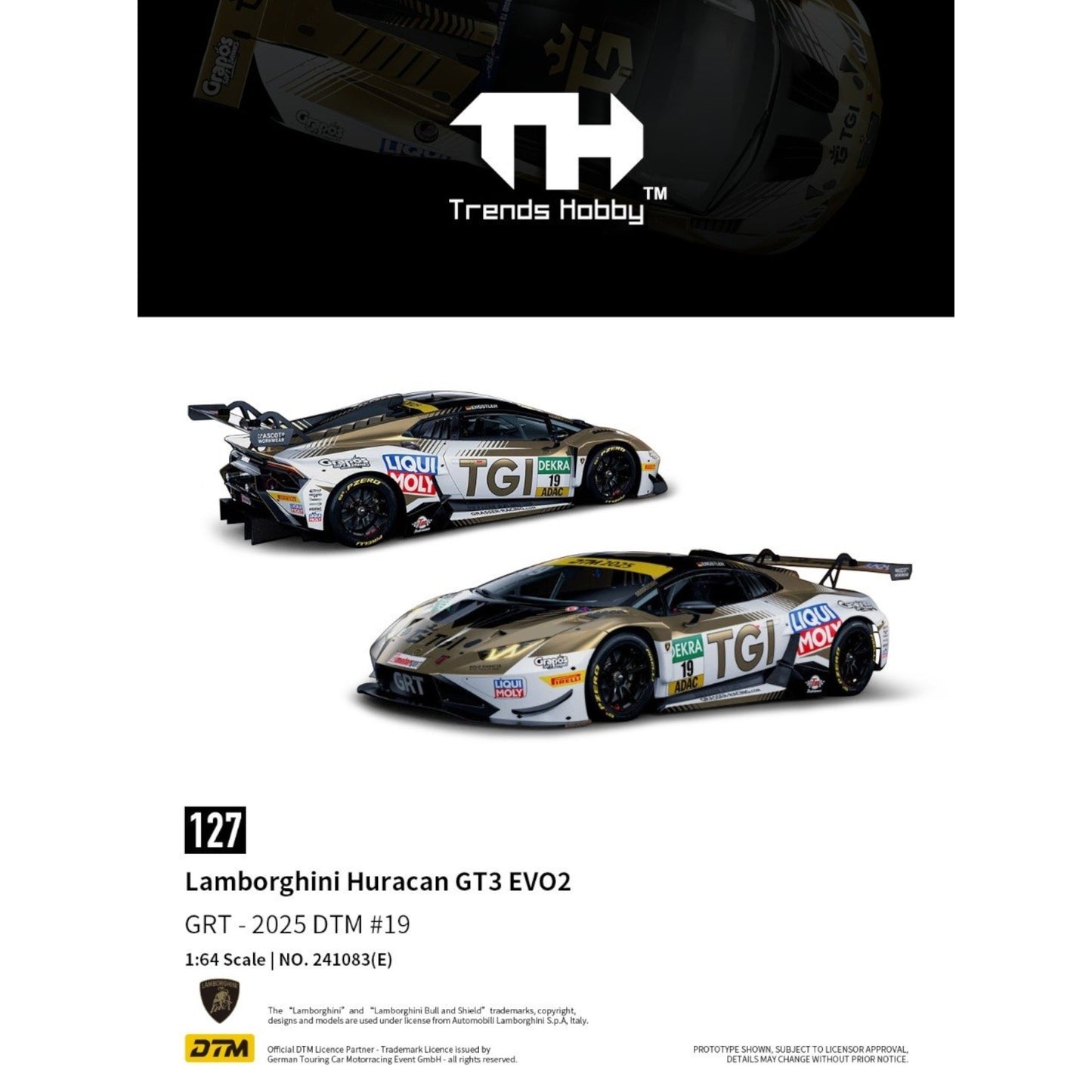 Trends Hobby - Pre-Order - Huracan GT3 EVO2 DTM 2025, #19 - 241083-(E)