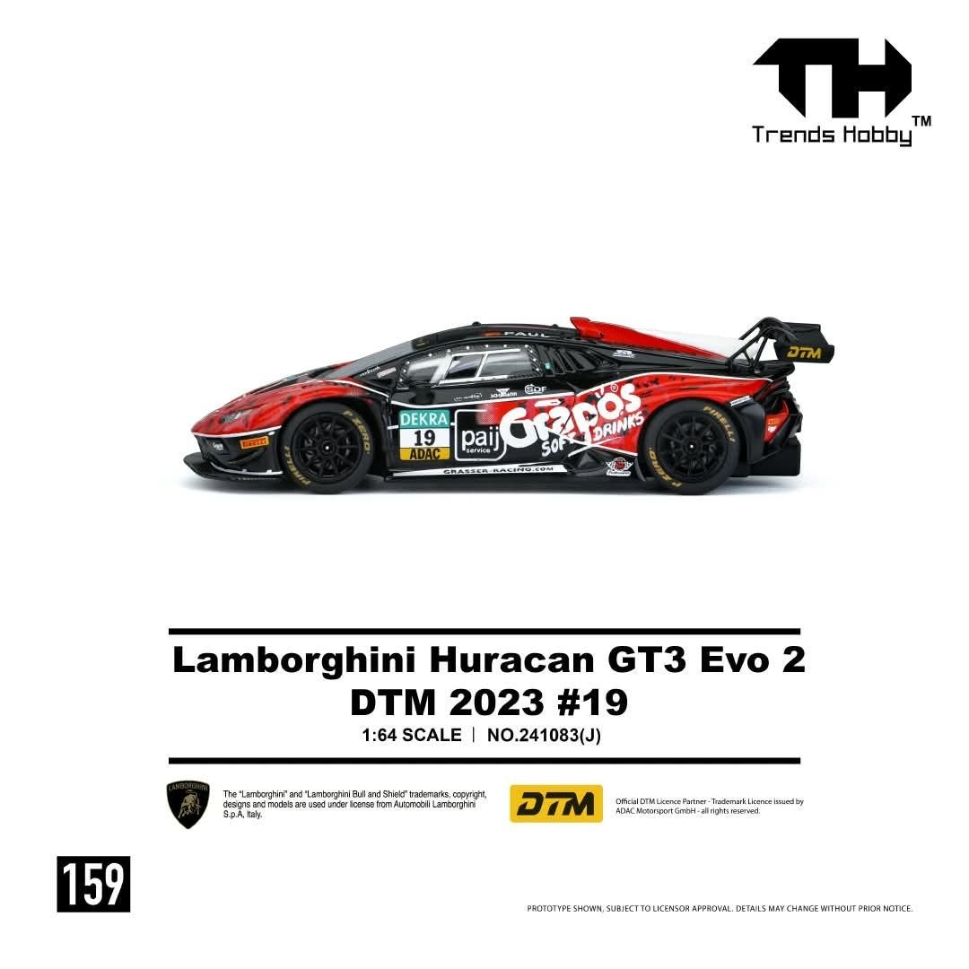 Trends Hobby - Pre-Order - Lamborghini Huracan GT3 EVO2 - DTM 2023 #19 - 241083-(J)