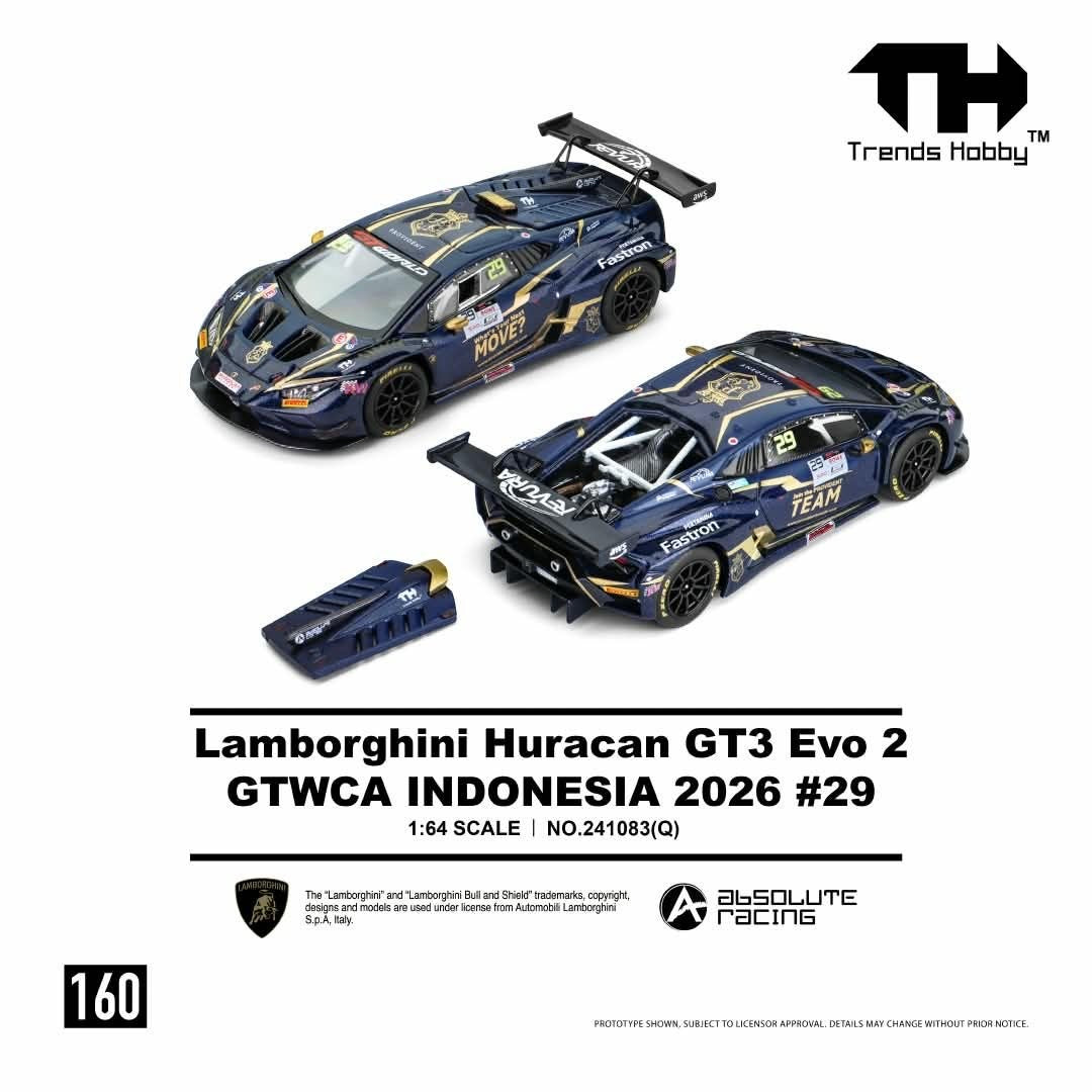 Trends Hobby - Pre-Order - Lamborghini Huracan GT3 EVO2 - GTWCA Indonesia 2026 #29 - 241083-(Q)