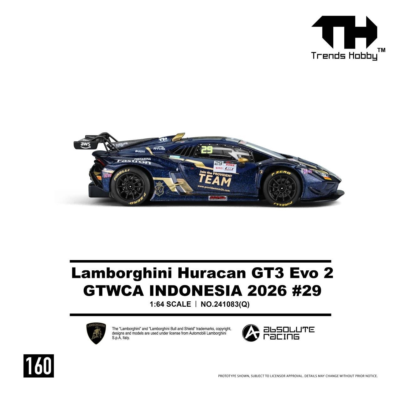 Trends Hobby - Pre-Order - Lamborghini Huracan GT3 EVO2 - GTWCA Indonesia 2026 #29 - 241083-(Q)