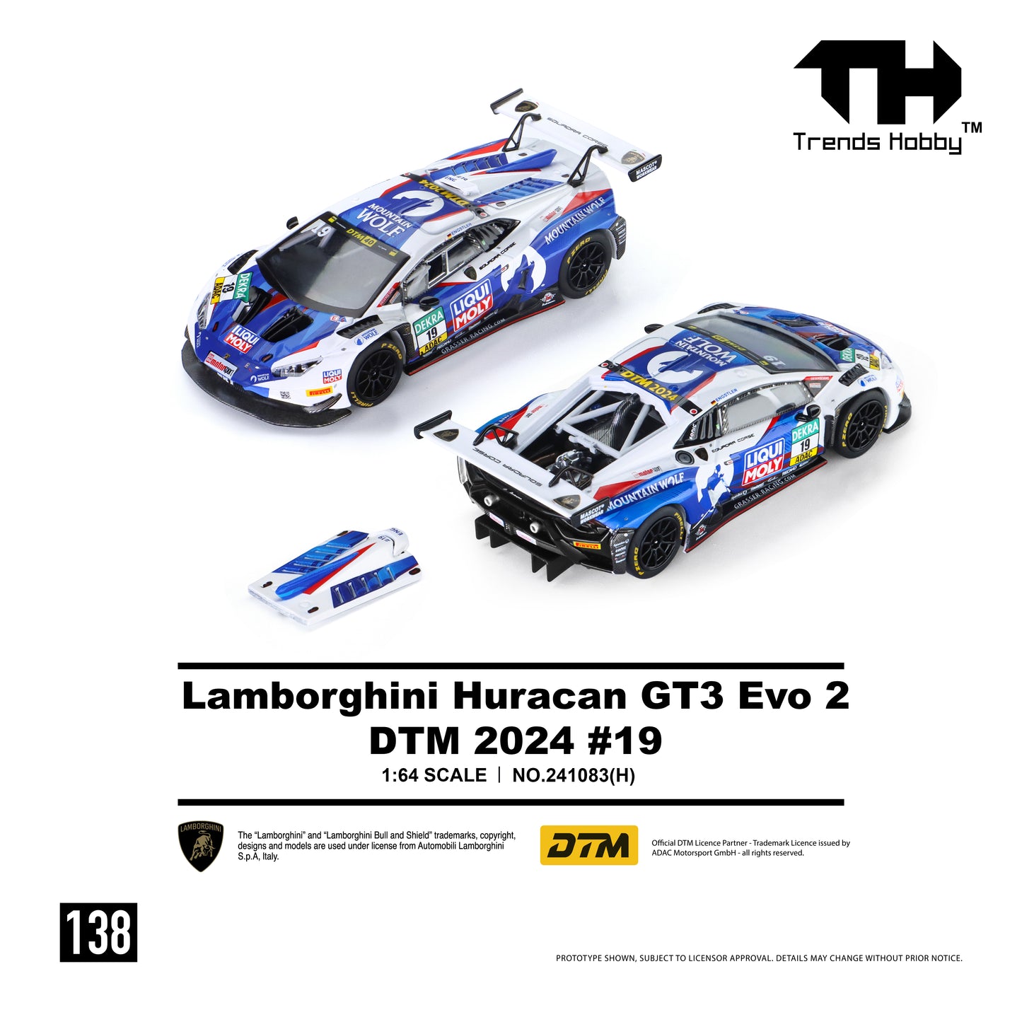 Trends Hobby - Pre-Order - Lamborghini Huracan GT3 EVO2 - DTM 2024 #19 - 241083(H)