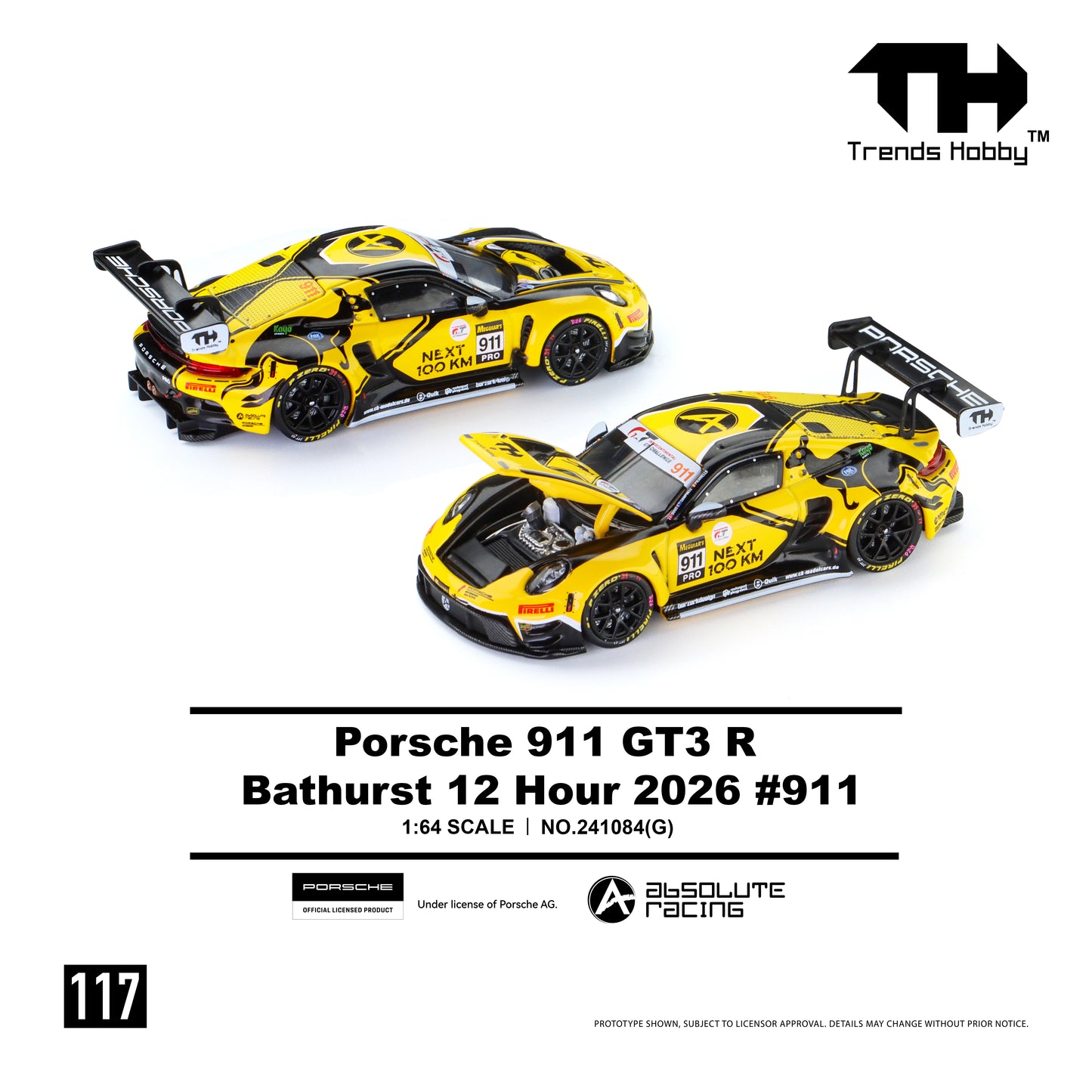 Trends Hobby - Pre-Order - Porsche 911 GT3 R B12H 2026 #911 - 241084(G)
