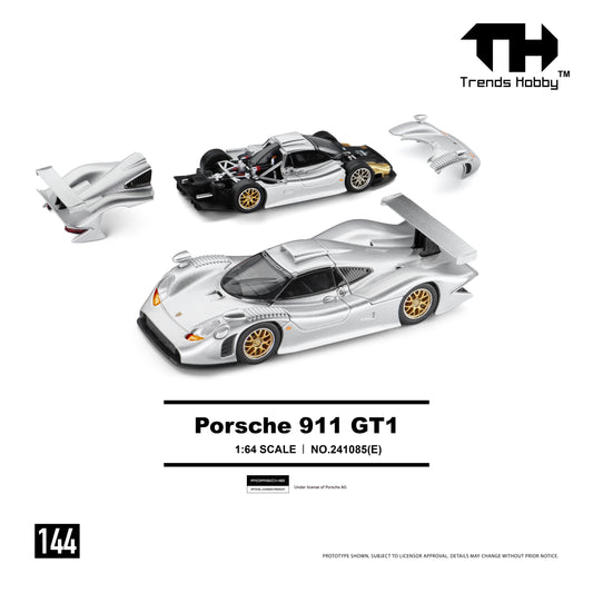 Trends Hobby - Pre-Order - Porsche 911 GT1, silver - 241085(E)
