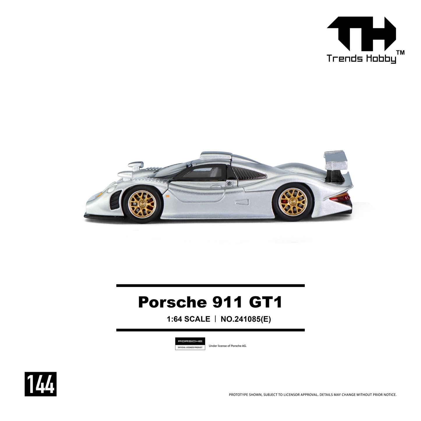 Trends Hobby - Pre-Order - Porsche 911 GT1, silver - 241085(E)