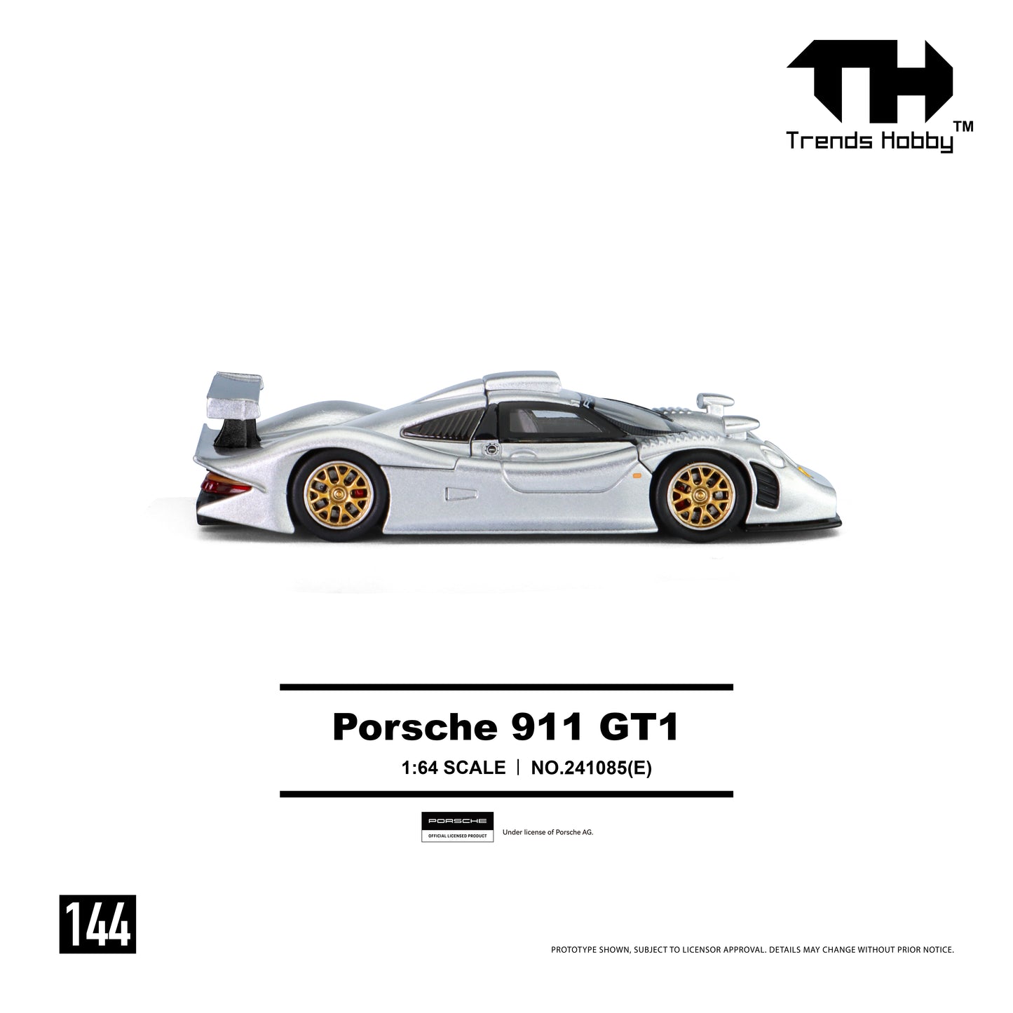 Trends Hobby - Pre-Order - Porsche 911 GT1, silver - 241085(E)