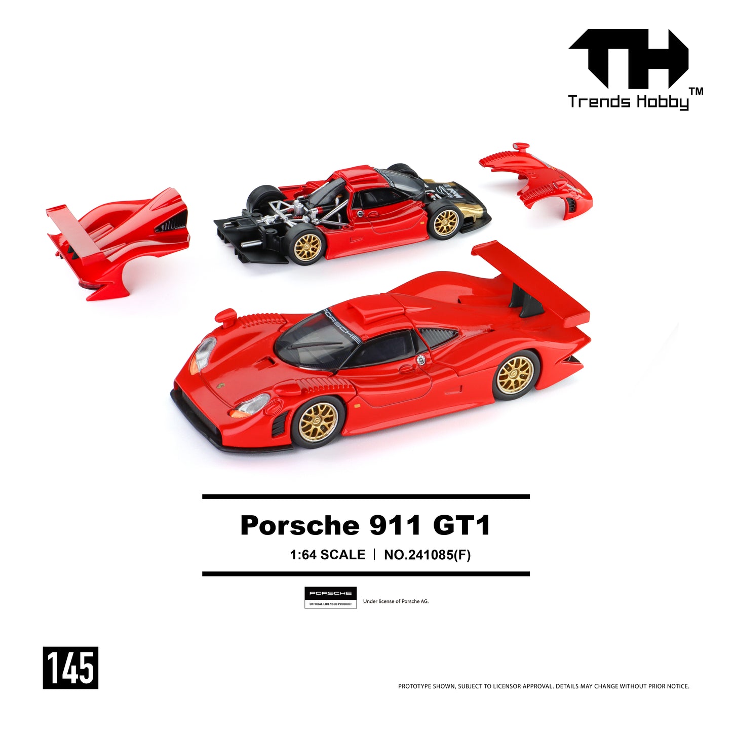 Trends Hobby - Pre-Order - Porsche 911 GT1, red - 241085(F)