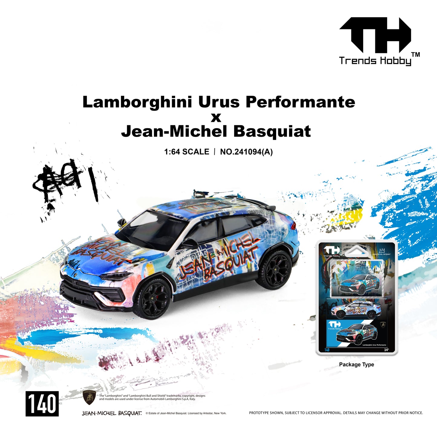 Trends Hobby - Pre-Order - Lamborghini Urus Performante x Jean-Michel Basquiat White/Blue - 241094(A)