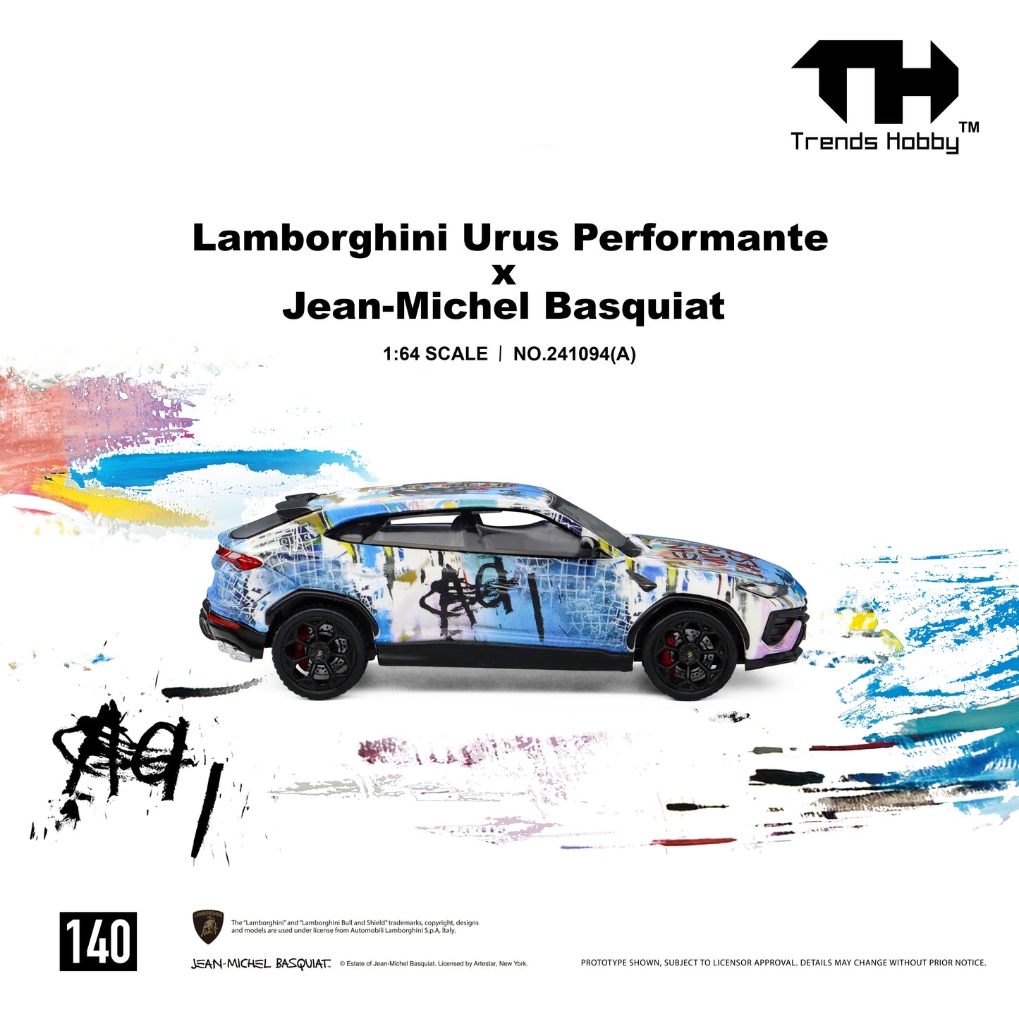 Trends Hobby - Pre-Order - Lamborghini Urus Performante x Jean-Michel Basquiat White/Blue - 241094(A)