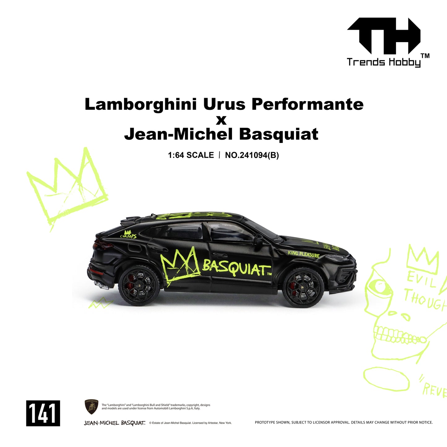 Trends Hobby - Pre-Order - Lamborghini Urus Performante x Jean-Michel Basquiat Black - 241094(B)