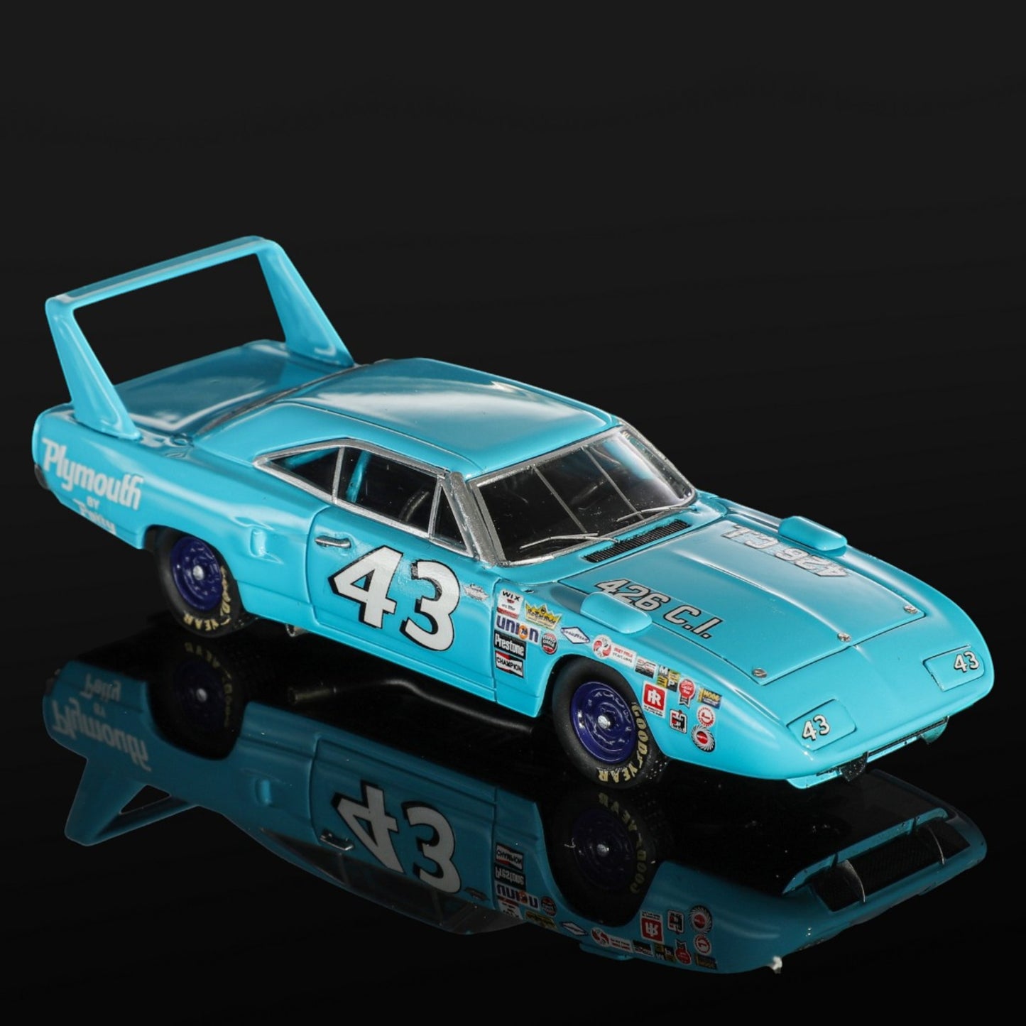 Mirage - Pre-Order - Plymouth Superbird, Racing Blue #43 - MRG64-PLYS-BLU#43