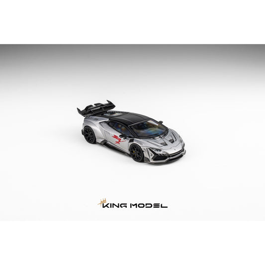 King Model - Pre-Order - DarwinPRO Huracan the "LILITH" - Silver Metallic - KM64-HURDP-SILM