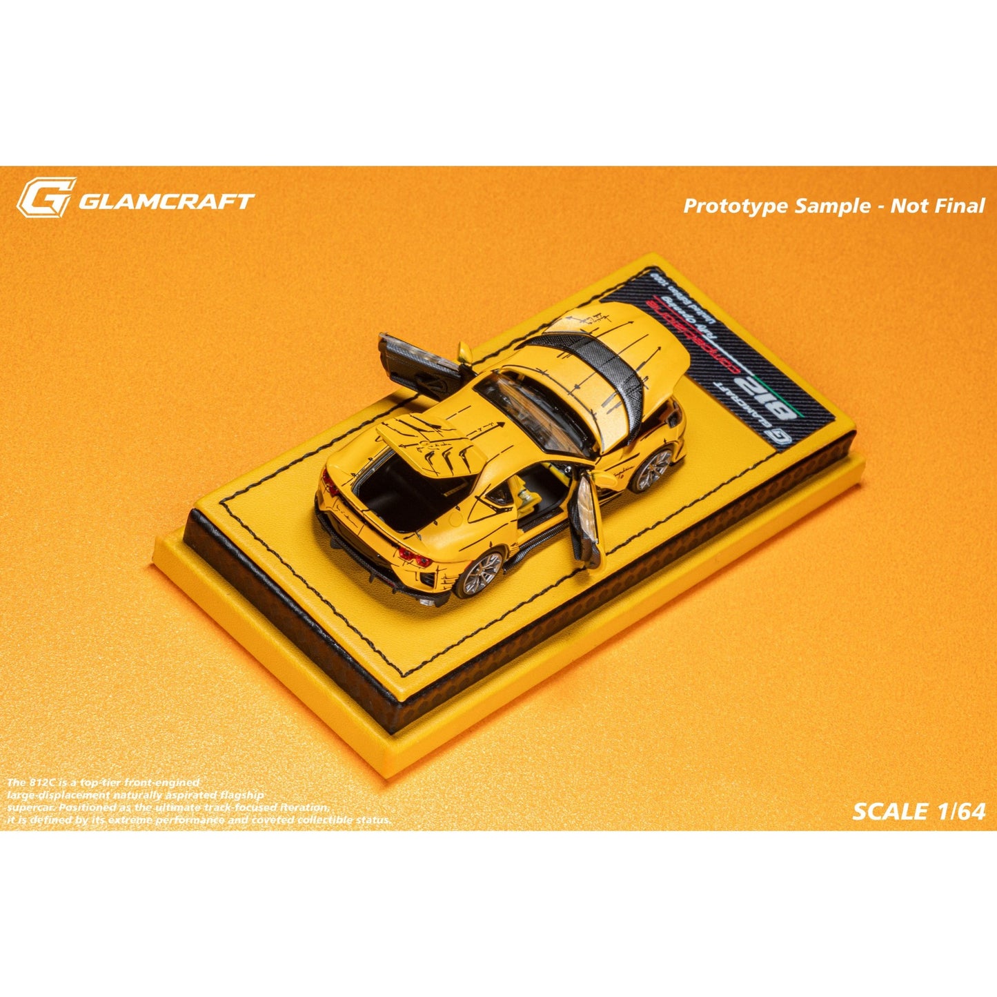 GlamArt - Pre-Order - 812 Competizione, Sketch Yellow - GMC64-812C-SYL