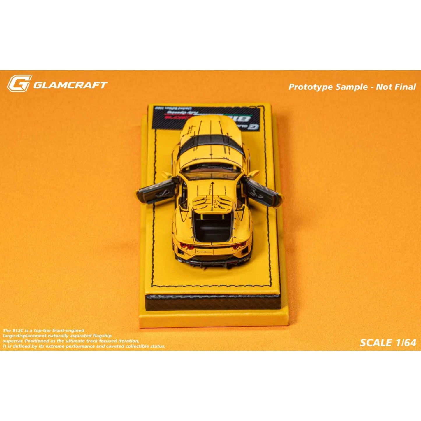 GlamArt - Pre-Order - 812 Competizione, Sketch Yellow - GMC64-812C-SYL